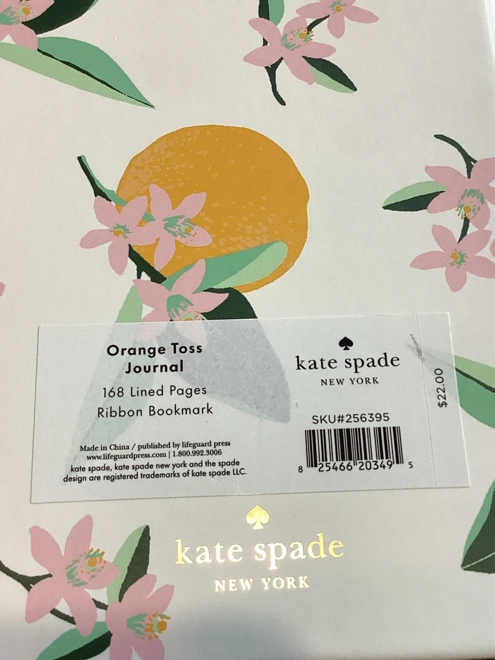 Kate Spade Orange Toss Hardcover Journal